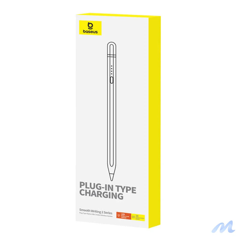 Active stylus Baseus Smooth Writing Series with wireless charging, USB-C (White)
