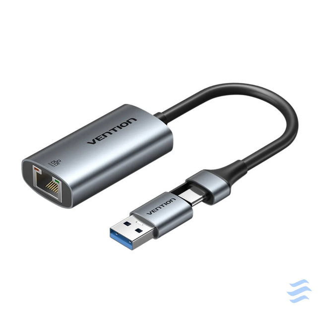 Adapter Vention USB A + USB C do Gigabit Ethernet 0.15m Adapters connectors and converters