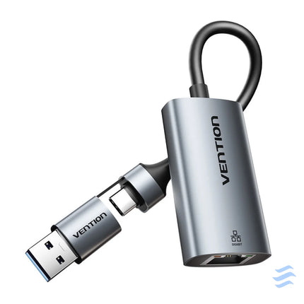 Adapter Vention USB A + USB C do Gigabit Ethernet 0.15m Adapters connectors and converters