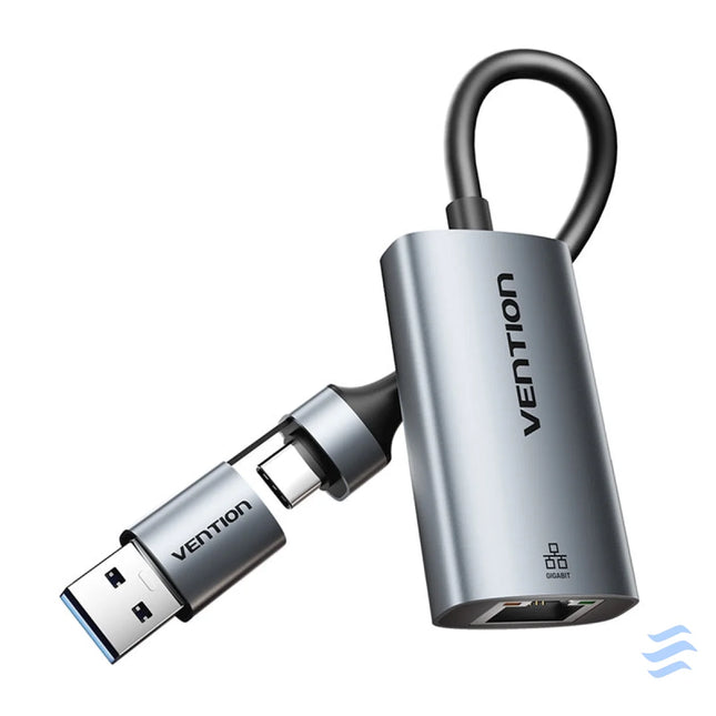 Adapter Vention USB A + USB C do Gigabit Ethernet 0.15m Adapters connectors and converters