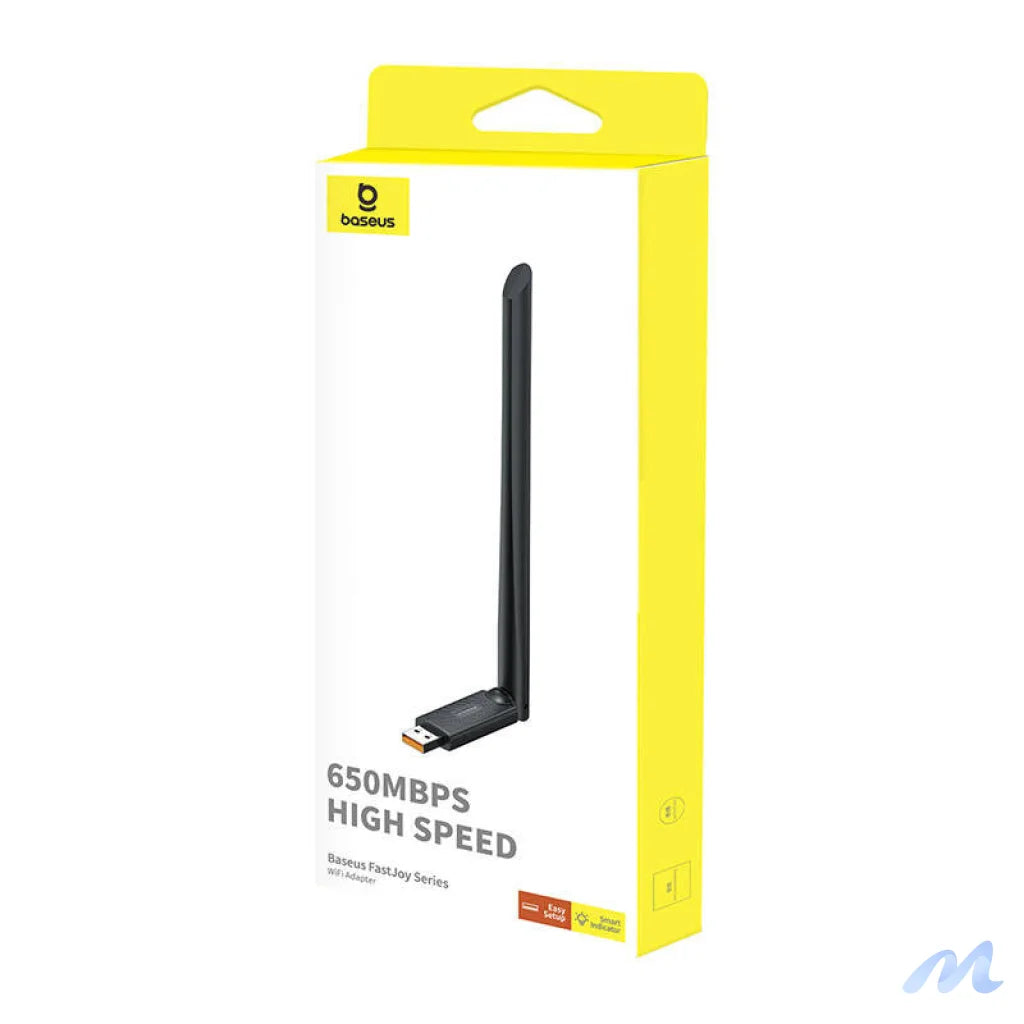 Adapter WiFi with antenna Baseus FastJoy 650Mbps (black)