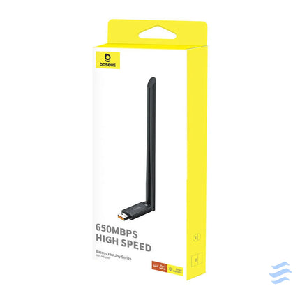 Adapter WiFi with antenna Baseus FastJoy 650Mbps (czarny) Adapters connectors and converters