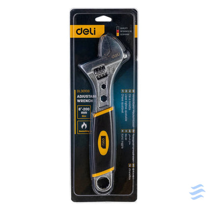 Adjustable Wrench with Plastic Handler Deli Tools EDL30108 8’’ (silver) Wrenches