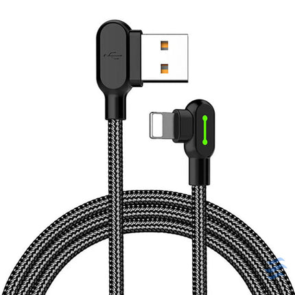 Angle USB Lightning Cable Mcdodo CA 4671 LED 1.2m (Black) USB to Lightning
