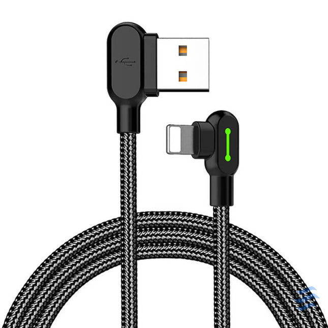 Angle USB Lightning Cable Mcdodo CA 4671 LED 1.2m (Black) USB to Lightning