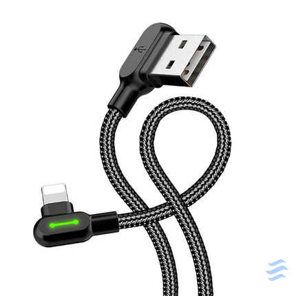 Angle USB Lightning Cable Mcdodo CA 4671 LED 1.2m (Black) USB to Lightning