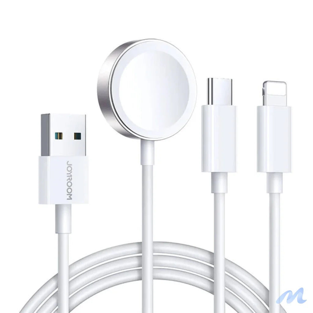 Apple Watch Magnetic Charger Joyroom S-IW008 Lightning + USB-C 5V 1.2m (White)