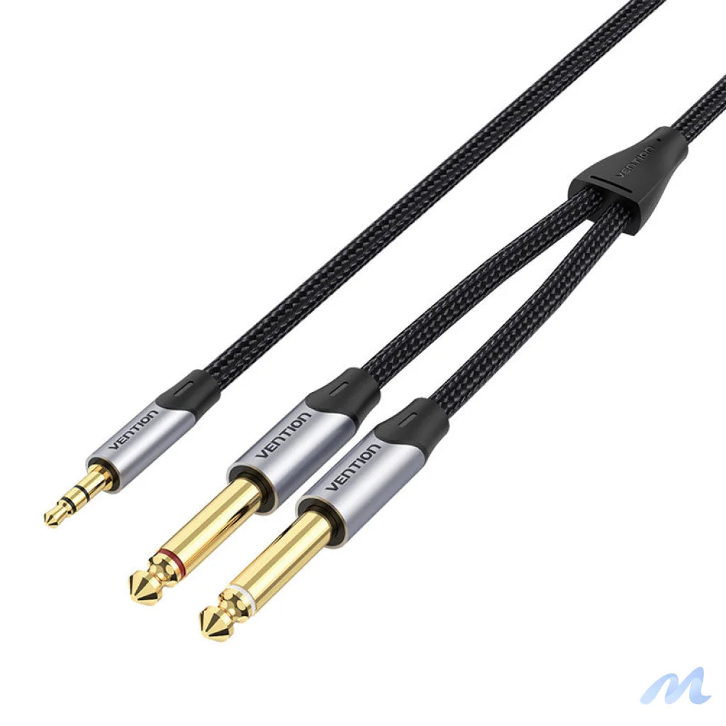 Audio cable mini jack 3.5mm to 2x jack 6.35mm male Vention BARHL 10m