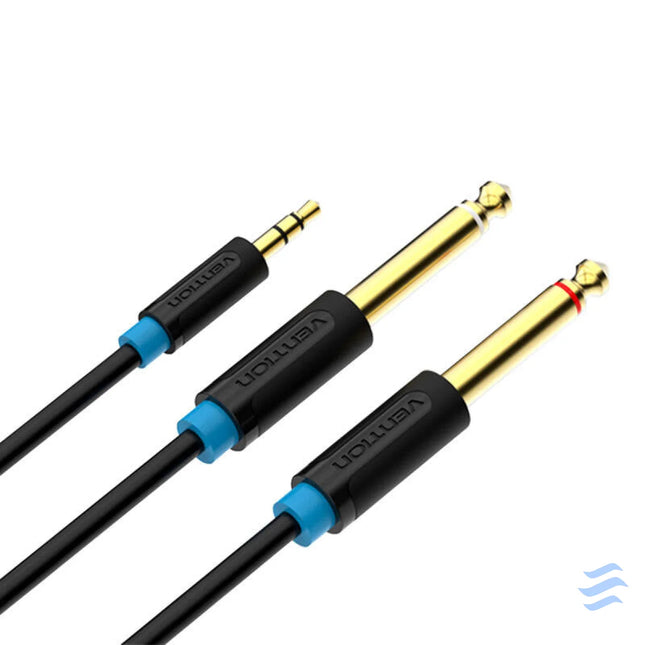 Audio Cable TRS 3.5mm to 2x 6.35mm Vention BACBJ 5m Black Audio cables