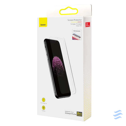 Baseus 0.3mm Full glass Tempered Glass Film(2pcs pack) for iPhone XS Max/11 Pro Max 6.5inch For smartphones