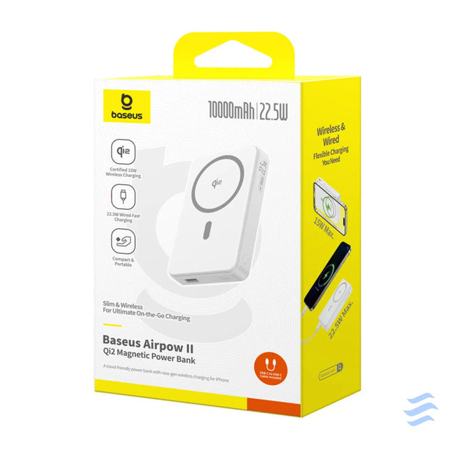 Baseus Airpow2 Qi2 magnetic powerbank 10000mAh 22.5W (white) Powerbanks