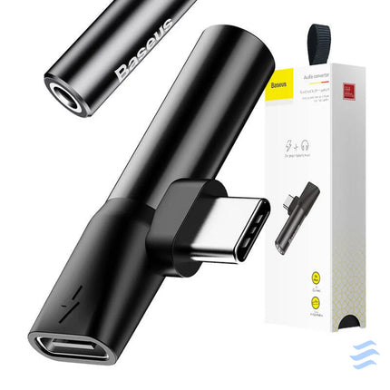 Baseus Audio Adapter USB C to Mini Jack 3.5mm + USB C (black) Audio adapters