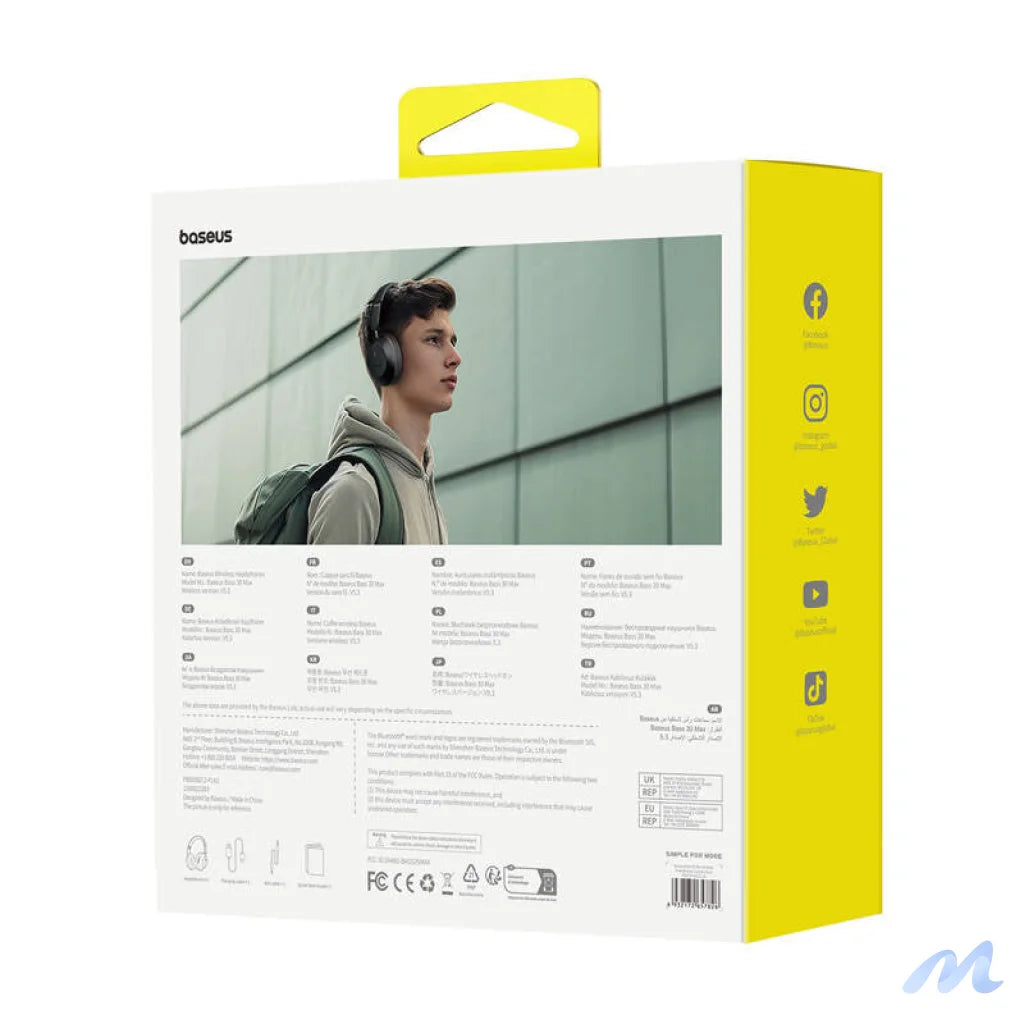 Baseus Bass 30 Max Wireless Headphones (black)