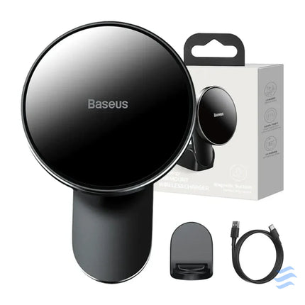 Baseus Big Energy car mount with wireless charger 15W for Iphone 12 / Iphone 13 (Black) Phone holders