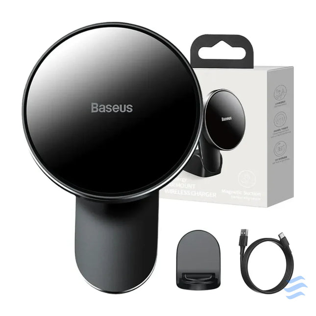 Baseus Big Energy car mount with wireless charger 15W for Iphone 12 / Iphone 13 (Black) Phone holders