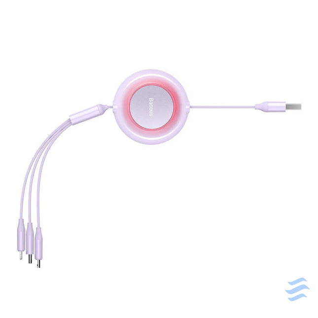 Baseus Bright Mirror 2 3 in 1 USB 3 in 1 cable for micro USB / USB C / Lightning 3.5A 1.1m (Purple) Combo Cables