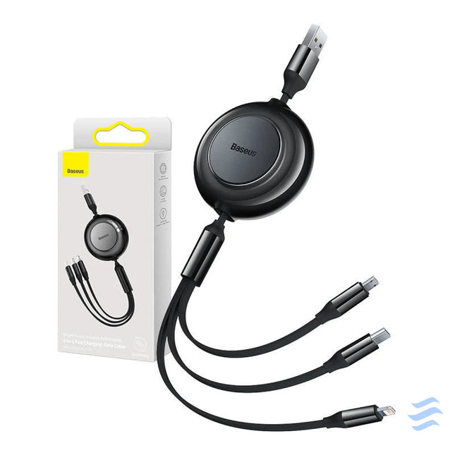 Baseus Bright Mirror 2 USB 3 in 1 cable for micro USB / USB C / Lightning 3.5A 1.1m (Black) Combo Cables