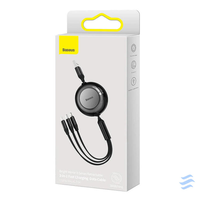Baseus Bright Mirror 2 USB 3 in 1 cable for micro USB / USB C / Lightning 3.5A 1.1m (Black) Combo Cables