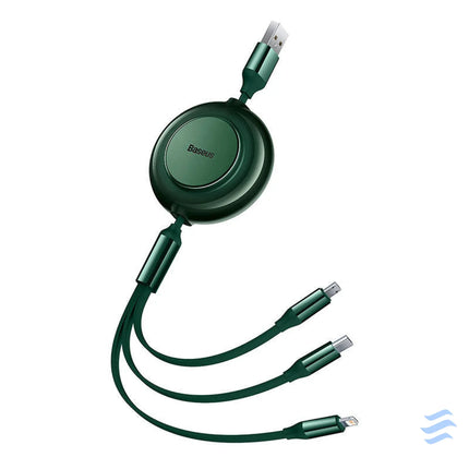 Baseus Bright Mirror 2 USB 3 in 1 cable for micro USB / USB C / Lightning 3.5A 1.1m (Green) Combo Cables