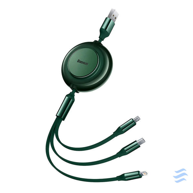Baseus Bright Mirror 2 USB 3 in 1 cable for micro USB / USB C / Lightning 3.5A 1.1m (Green) Combo Cables