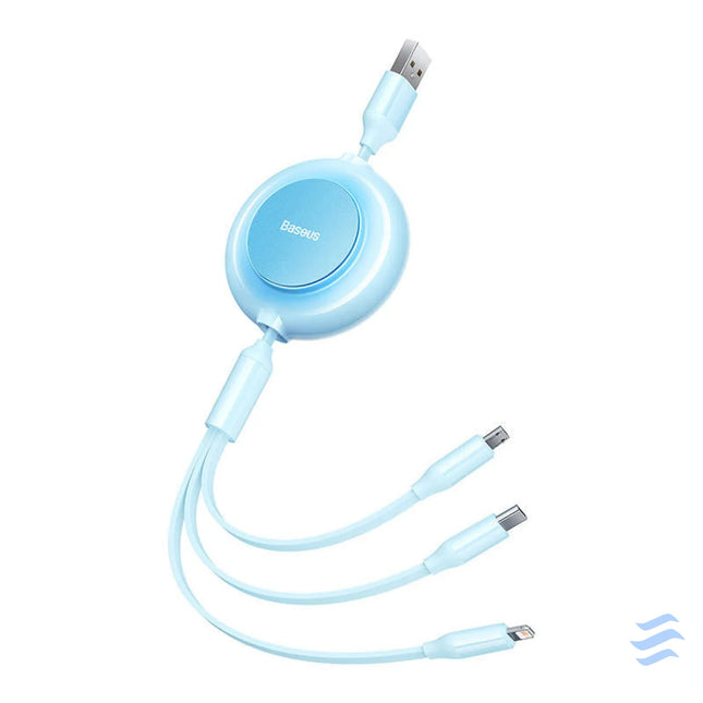 Baseus Bright Mirror 2 USB 3 in 1 cable for micro USB / USB C / Lightning 3.5A 1.1m (Sky blue) Combo Cables