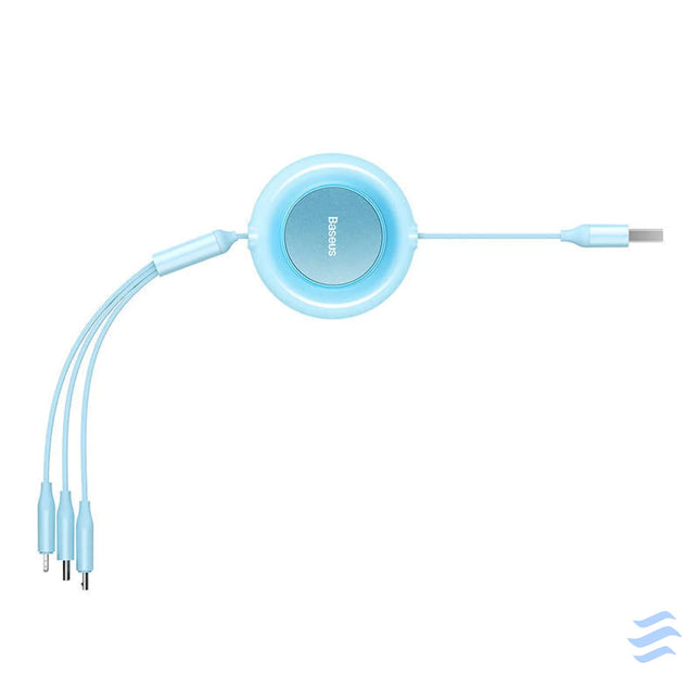 Baseus Bright Mirror 2 USB 3 in 1 cable for micro USB / USB C / Lightning 3.5A 1.1m (Sky blue) Combo Cables