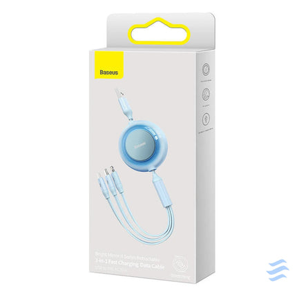 Baseus Bright Mirror 2 USB 3 in 1 cable for micro USB / USB C / Lightning 3.5A 1.1m (Sky blue) Combo Cables
