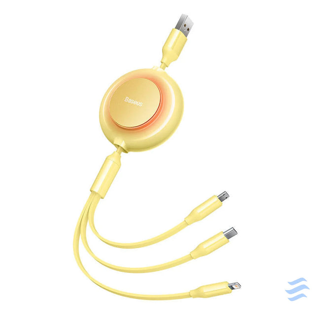 Baseus Bright Mirror 2 USB 3 in 1 cable for micro USB / USB C / Lightning 3.5A 1.1m (Yellow) Combo Cables