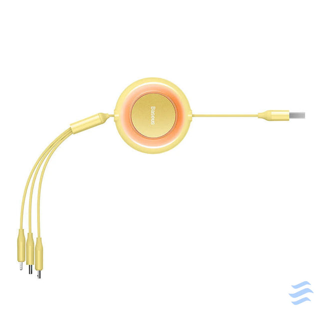 Baseus Bright Mirror 2 USB 3 in 1 cable for micro USB / USB C / Lightning 3.5A 1.1m (Yellow) Combo Cables
