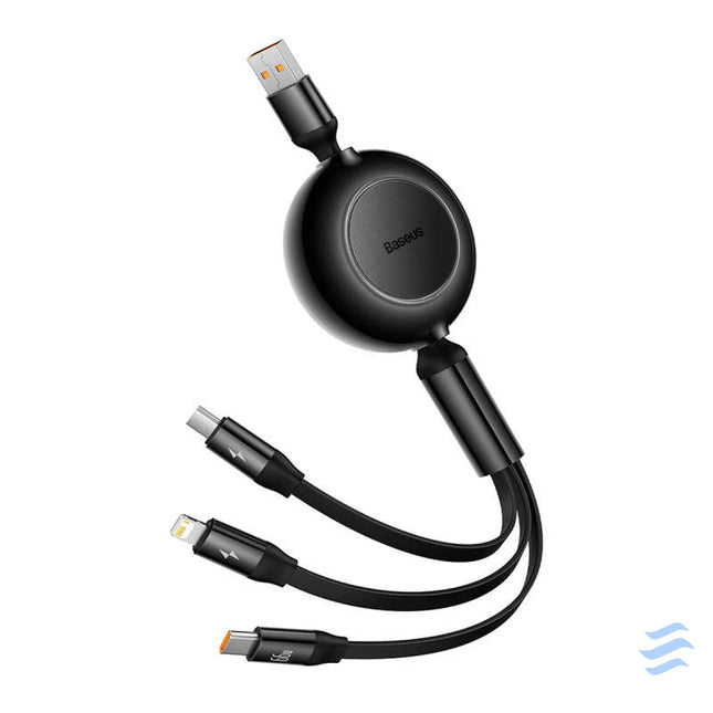 Baseus Bright Mirror 3 USB 3 in 1 cable for micro USB / USB C / Lightning 66W / 2A 1.1m (Black) Combo Cables