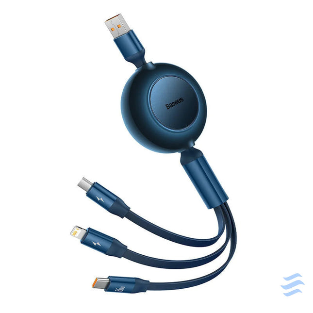 Baseus Bright Mirror 3 USB 3 in 1 cable for micro USB / USB C / Lightning 66W / 2A 1.1m (Blue) Combo Cables