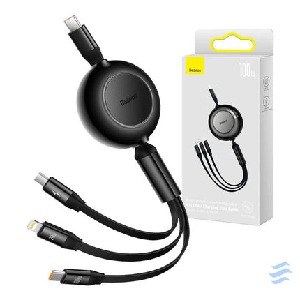 Baseus Bright Mirror 4 USB C 3 in 1 cable for micro USB / USB C / Lightning 100W / 3.5A 1.1m (Black) Combo Cables