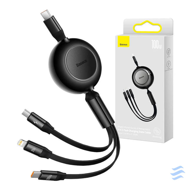 Baseus Bright Mirror 4 USB C 3 in 1 cable for micro USB / USB C / Lightning 100W / 3.5A 1.1m (Black) Combo Cables