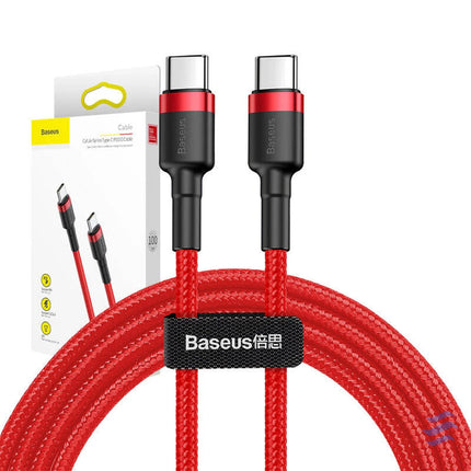 Baseus Cafule Cable USB C PD 2.0 QC 3.0 60W 1m (Red) USB C to USB C