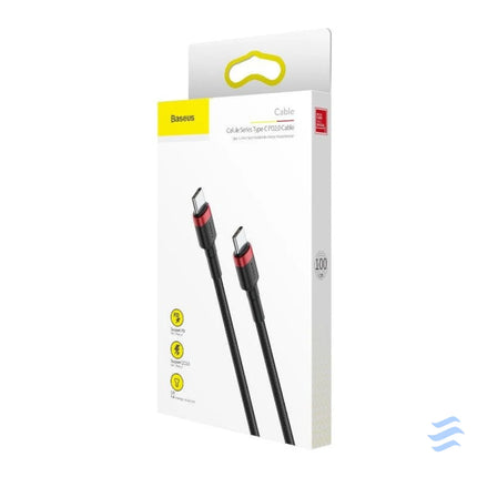 Baseus Cafule Cable USB C PD 2.0 QC 3.0 60W 2m (Black + Red) USB C to USB C