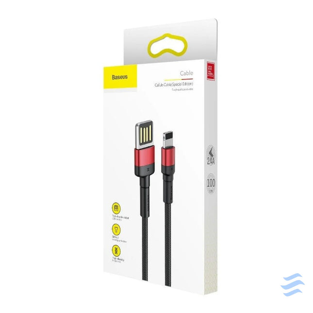 Baseus Cafule Double sided USB Lightning Cable 2,4A 1m (Black + Red) USB to Lightning