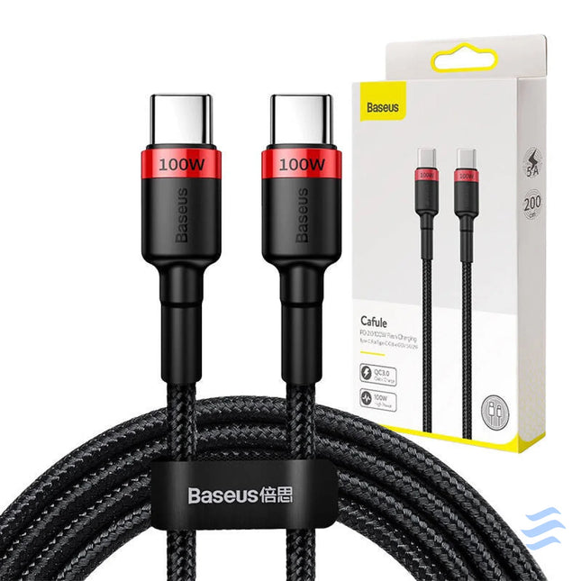 Baseus Cafule PD2.0 100W flash charging USB For Type C cable (20V 5A)2m Red + Black USB C to USB C