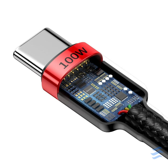 Baseus Cafule PD2.0 100W flash charging USB For Type C cable (20V 5A)2m Red + Black USB C to USB C
