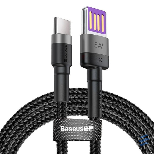 Baseus Cafule USB C Cable Huawei SuperCharge QC 3.0 5A 1m (Black + Gray) USB to USB C