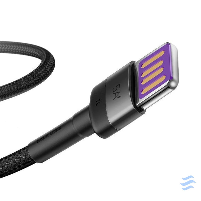 Baseus Cafule USB C Cable Huawei SuperCharge QC 3.0 5A 1m (Black + Gray) USB to USB C