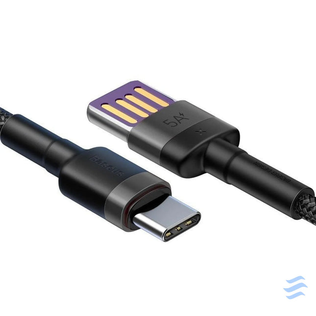 Baseus Cafule USB C Cable Huawei SuperCharge QC 3.0 5A 1m (Black + Gray) USB to USB C