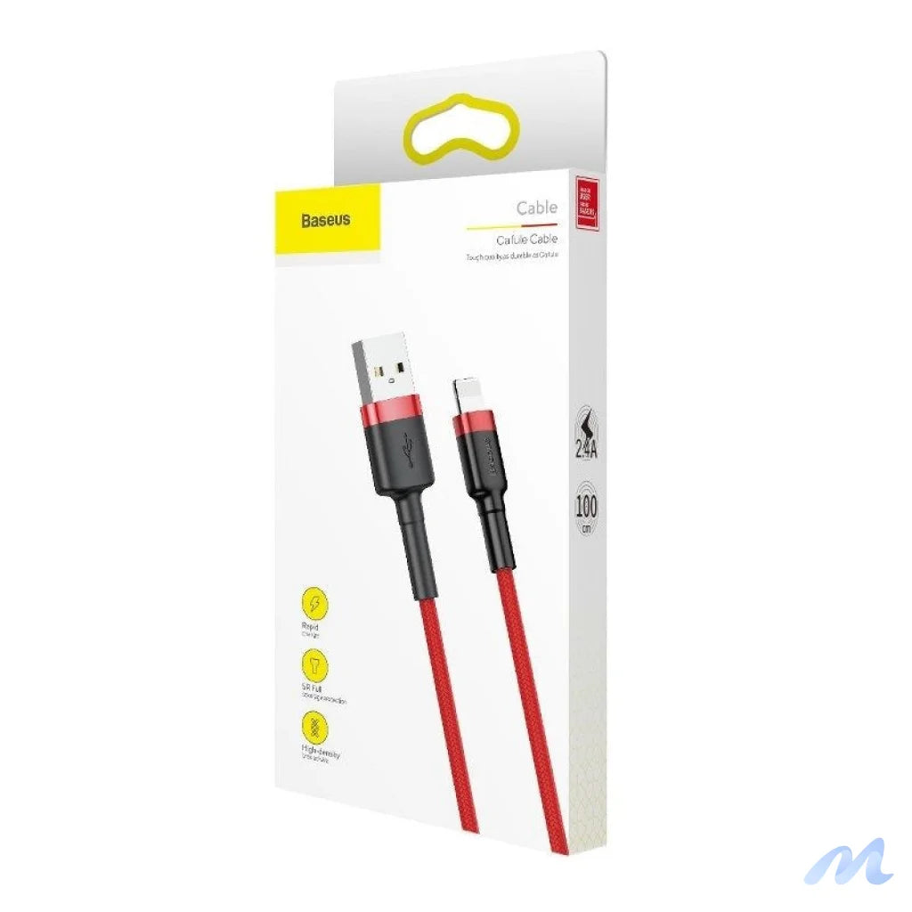 Baseus Cafule USB Lightning cable 2.4A 1m (black + red)