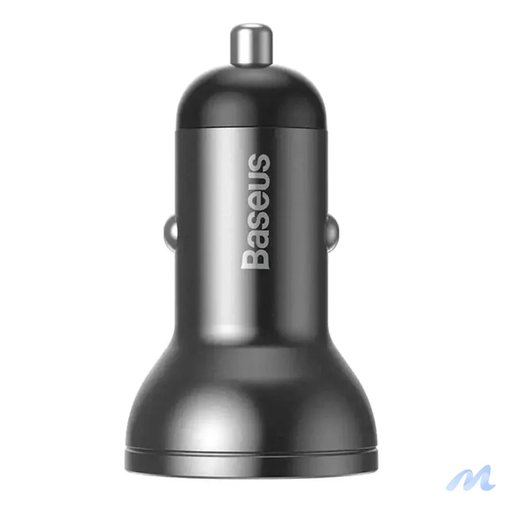 Baseus Car Charger with display 2x USB, 4,8A, 24W (gray)