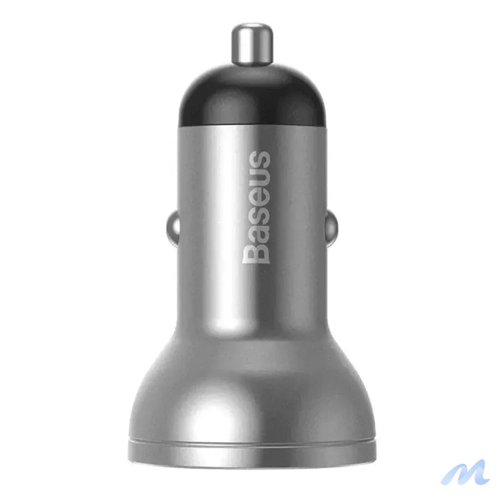 Baseus Car Charger with display, 2x USB, 4,8A, 24W (silver)