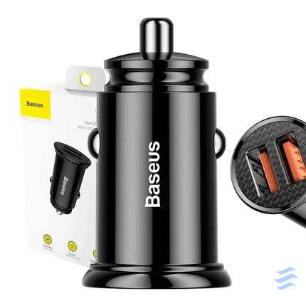 Baseus Circular 2xUSB QC3.0 5A 30W car charger (black) Car chargers