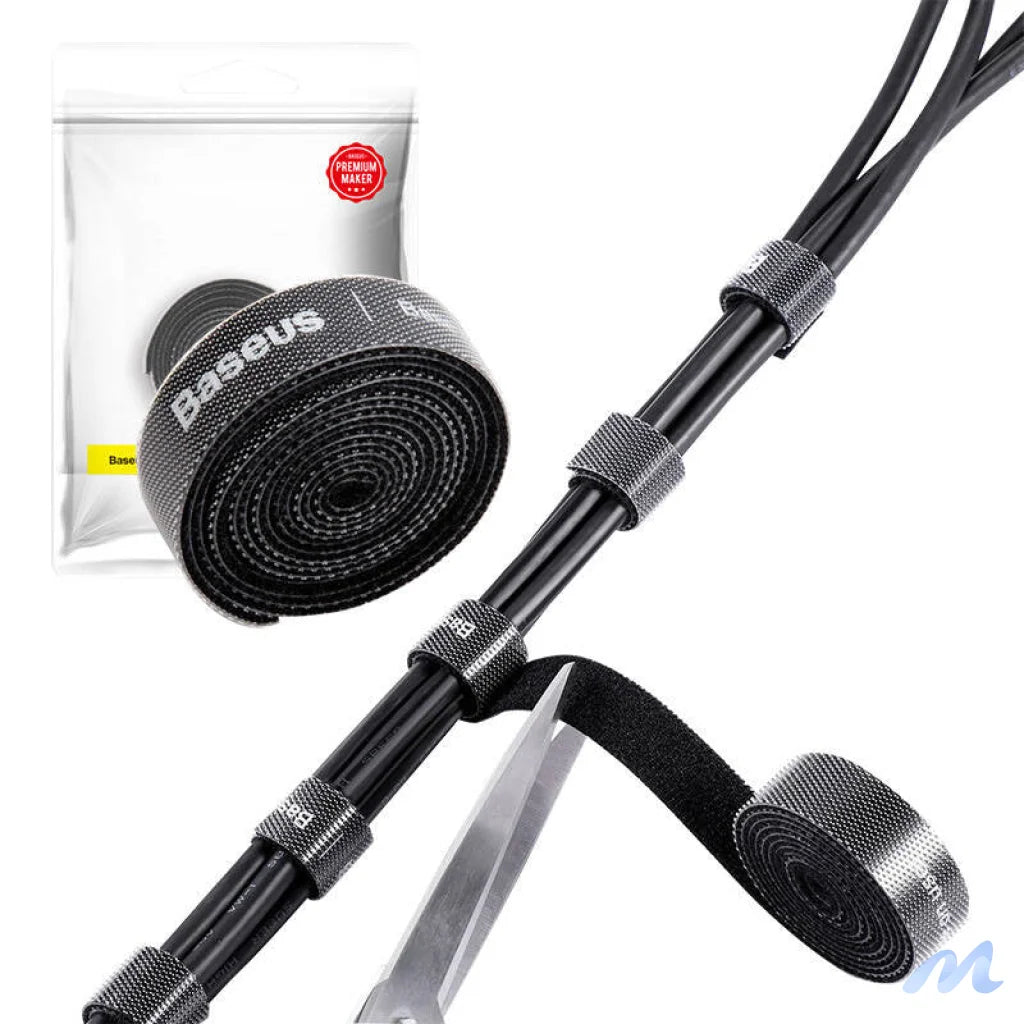 Baseus Colourful Circle Velcro Straps 1m Black