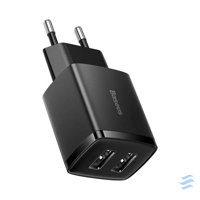 Baseus Compact Quick Charger 2x USB 10.5W (black) mains chargers