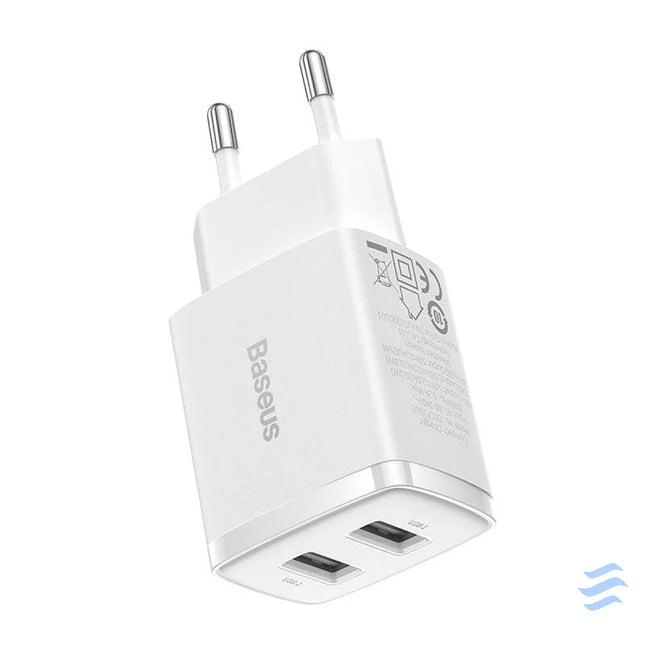 Baseus Compact Quick Charger 2x USB 10.5W (white) mains chargers