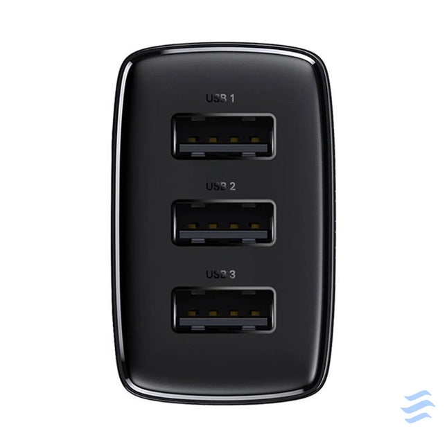Baseus Compact Quick Charger 3x USB 17W (Black) mains chargers
