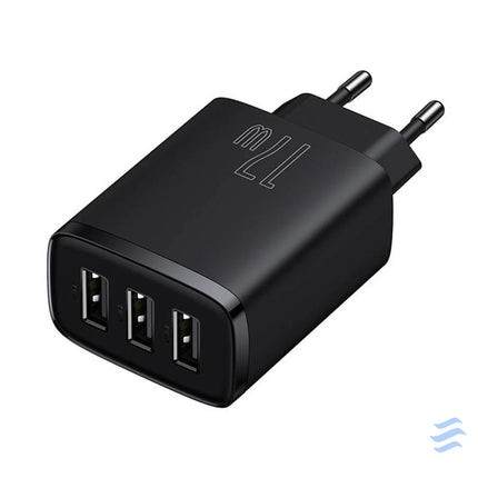 Baseus Compact Quick Charger 3x USB 17W (Black) mains chargers